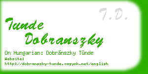 tunde dobranszky business card